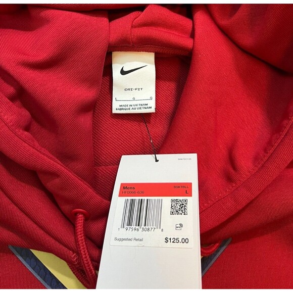 Nike Kobe Bryant Dri-FIT Pullover Red Basketball Hoodie Size Large HF0066-636 - Picture 9 of 11